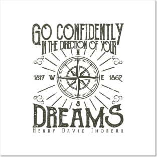 Dreams Compass Quote Posters and Art